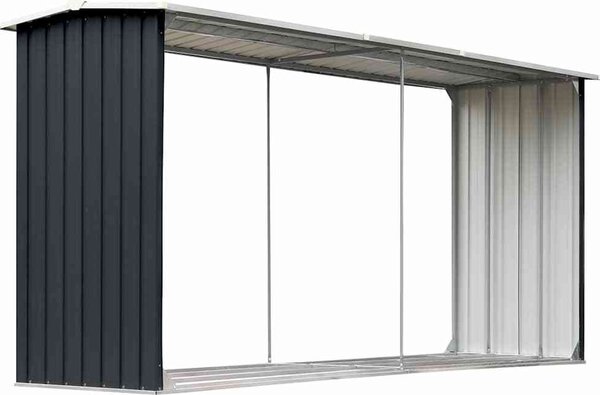 VidaXL Zahradní kůlna na dříví pozinkovaná ocel 330x92x153 cm [47087] Barva: antracitová