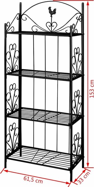 VidaXL Kovový stojan na květiny s policemi - 61,5 x 33 x 153 cm - [40780] Barva: Bílá