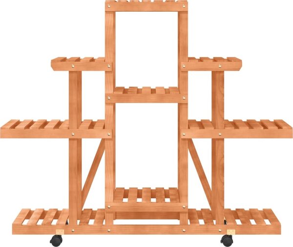 VidaXL Stojan na květiny na kolečkách 110x25x101 cm masivní jedle [362852] Barva: Hnědá