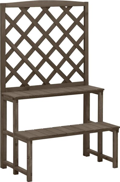 VidaXL Stojan na květiny s treláží 70 x 42 x 115 cm masivní jedle [316413] Barva: Hnědá