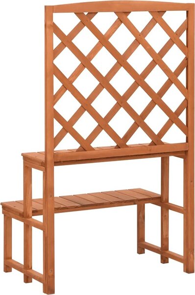 VidaXL Stojan na květiny s treláží 70 x 42 x 115 cm masivní jedle [316413] Barva: Hnědá