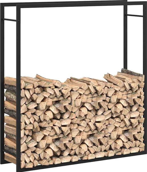 VidaXL Stojan na palivové dřevo matný 110x28x116 cm ocel [350310] Barva: Černá