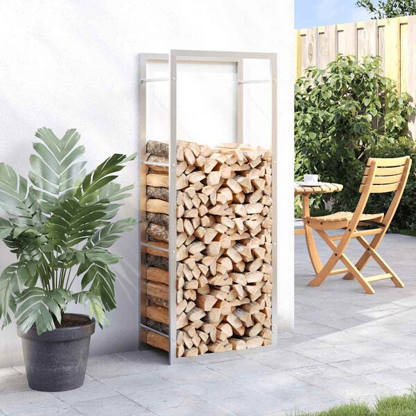 VidaXL Stojan na palivové dřevo matný 50x28x132 cm ocel [350306] Barva: Černá