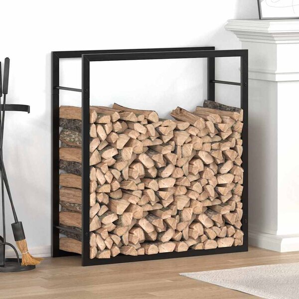 VidaXL Stojan na palivové dřevo matný 80x28x86 cm ocel [350307] Barva: Černá