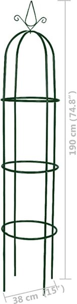 VidaXL Zahradní oblouk obelisk 2 ks [40779]