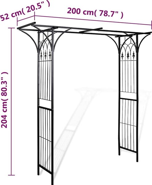 VidaXL Zahradní oblouk 200 x 52 x 204 cm [40778]