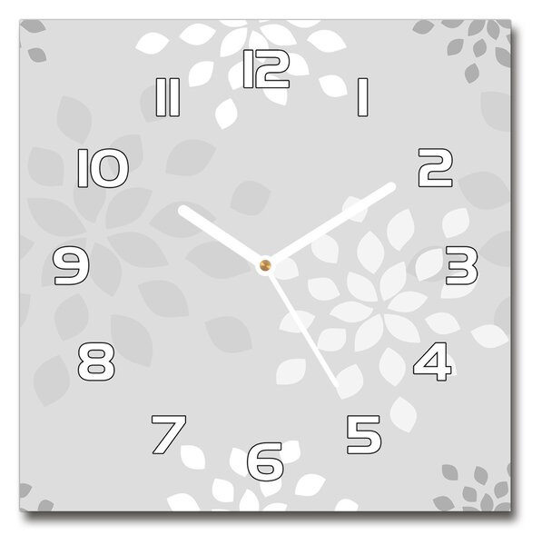 Skleněné hodiny čtverec Květinový vzor pl_zsk_30x30_f_94871206