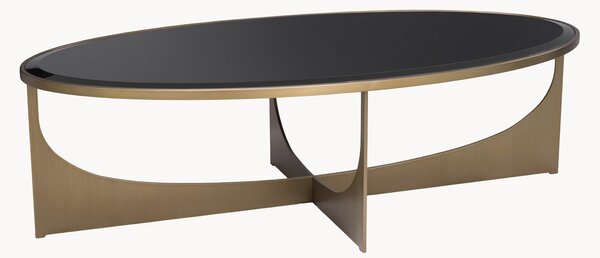Oválný konferenční stolek se skleněnou deskou Elegance