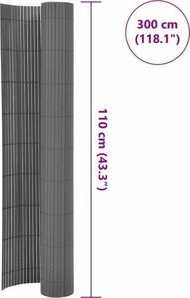 VidaXL Oboustranný zahradní plot 110 x 300 cm [317152] Barva: Šedá