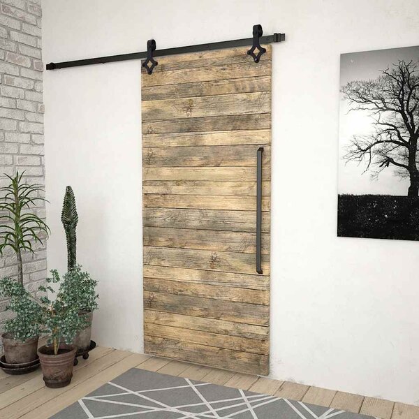 VidaXL Hardwarová sada pro posuvné dveře 183 cm ocel [145260] Barva: Černá