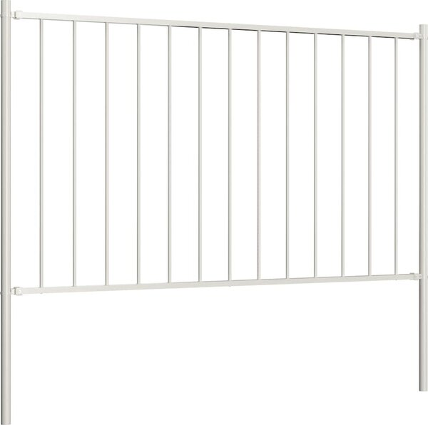 VidaXL Plotový panel Woerden se sloupky ocelový 1,7x0,75 m [145209] Barva: Bílá