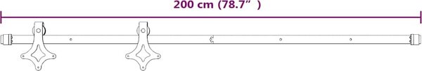 VidaXL Hardwarová sada pro posuvné dveře 200 cm ocel [145261] Barva: Černá