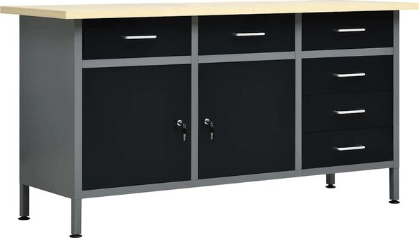 VidaXL Pracovní stůl černý 160 x 60 x 85 cm ocel [145348]