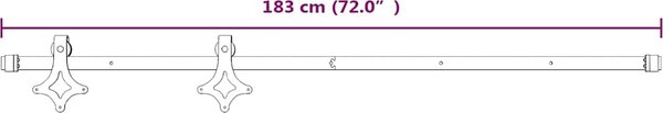 VidaXL Hardwarová sada pro posuvné dveře 183 cm ocel [145260] Barva: Černá