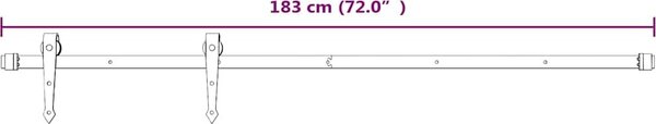 VidaXL Sada příslušenství pro posuvné dveře 183 cm ocelová [151709] Barva: Černá