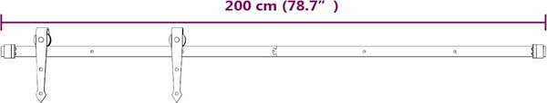 VidaXL Sada příslušenství pro posuvné dveře SKIEN 200 cm ocelová [151702] Barva: Černá