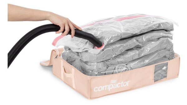 Vakuový plastový úložný box pod postel 65x45x15,5 cm Pink Edition – Compactor