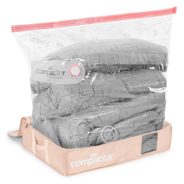 Vakuový plastový úložný box pod postel 65x45x15,5 cm Pink Edition – Compactor