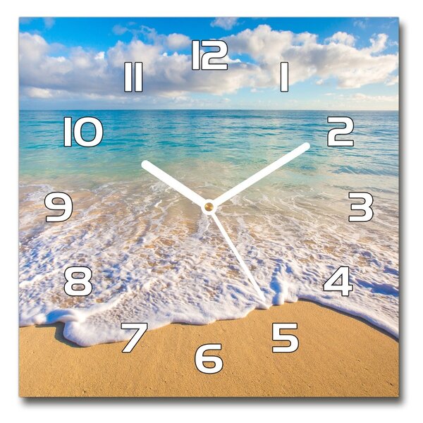 Skleněné hodiny na stěnu Havajská pláž pl_zsk_30x30_f_98746021
