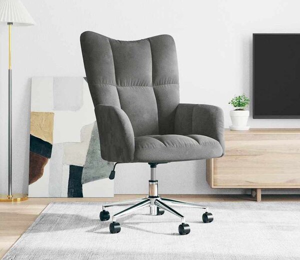 VidaXL Relaxační křeslo samet [328170] Barva: Tmavě šedá