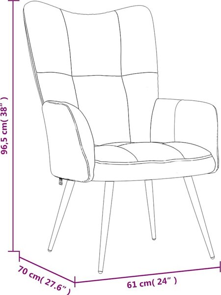 VidaXL Relaxační křeslo se stoličkou samet [328089] Barva: Černá