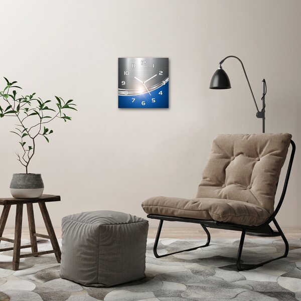 Skleněné hodiny čtverec Metalová abstrakce pl_zsk_30x30_s_282634067