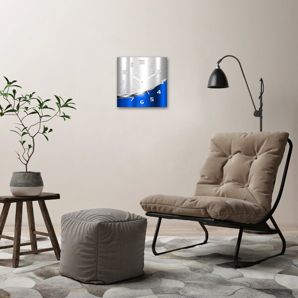 Skleněné hodiny čtverec Metalová abstrakce pl_zsk_30x30_s_403380373