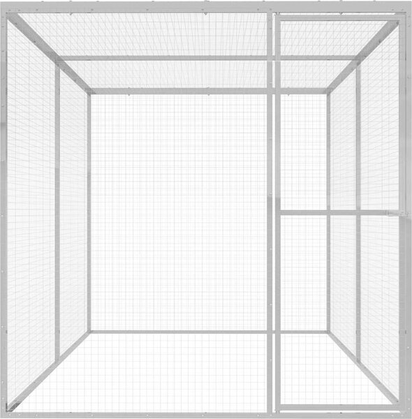 VidaXL Klec pro kočky 3 x 1,5 x 1,5 m pozinkovaná ocel [146357]