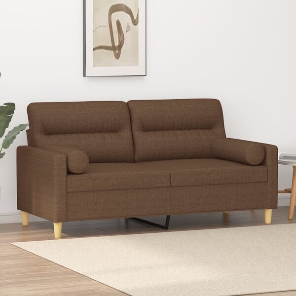 VidaXL 2místná pohovka s polštáři 140 cm textil [3200821] Barva: Černá