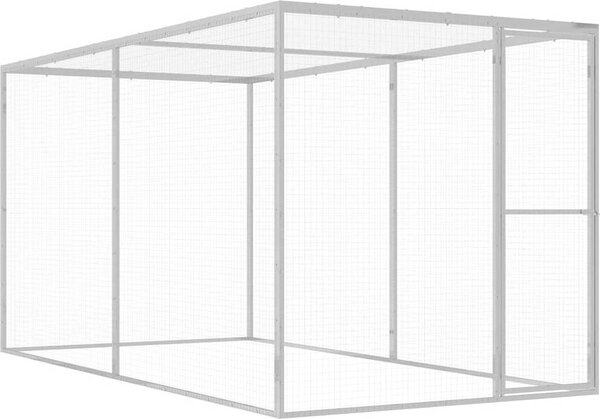 VidaXL Klec pro kočky 3 x 1,5 x 1,5 m pozinkovaná ocel [146357]