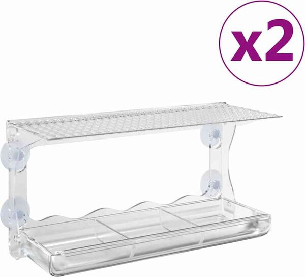 VidaXL Okenní krmítka pro ptáky 2 ks akryl 30 x 12 x 15 cm [318304]