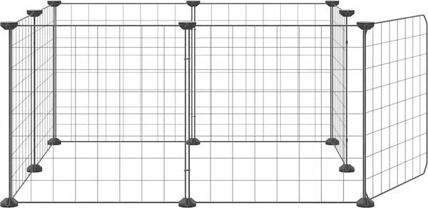 VidaXL 8dílná klec pro domácí mazlíčky s dvířky černá 70 x 70 x 35 cm ocel [171622]