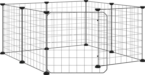 VidaXL 8dílná klec pro domácí mazlíčky s dvířky černá 70 x 70 x 35 cm ocel [171622]