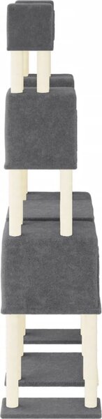 VidaXL Škrabadlo pro kočky se sisalovými sloupky 199 cm [172079] Barva: Tmavě šedá