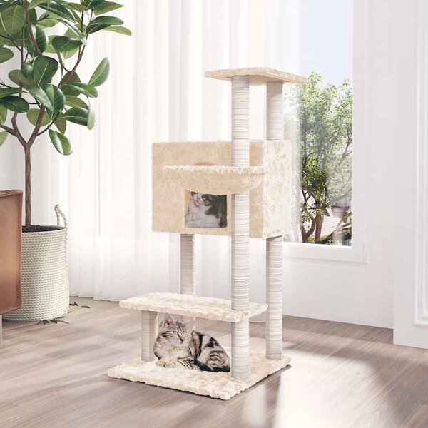 VidaXL Škrabadlo pro kočky se sisalovými sloupky 108,5 cm [171597] Barva: světle šedá