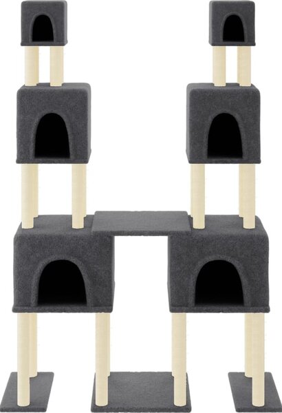 VidaXL Škrabadlo pro kočky se sisalovými sloupky 199 cm [172079] Barva: Tmavě šedá