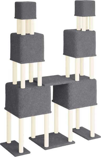 VidaXL Škrabadlo pro kočky se sisalovými sloupky 199 cm [172079] Barva: Tmavě šedá
