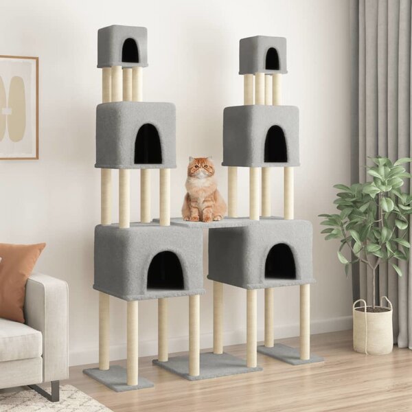 VidaXL Škrabadlo pro kočky se sisalovými sloupky 199 cm [172079] Barva: Tmavě šedá