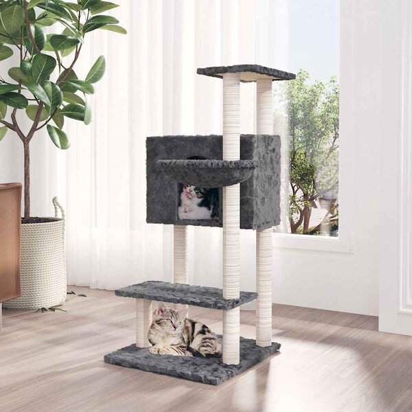 VidaXL Škrabadlo pro kočky se sisalovými sloupky 108,5 cm [171597] Barva: světle šedá