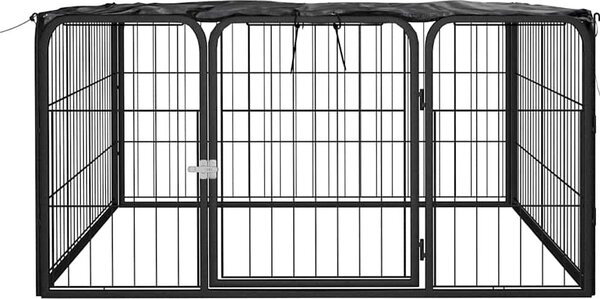 VidaXL Ohrádka pro psy 4 panely černá 100x50 cm práškovaná ocel [171795]
