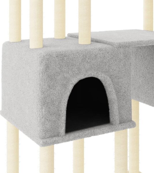 VidaXL Škrabadlo pro kočky se sisalovými sloupky 199 cm [172079] Barva: Tmavě šedá
