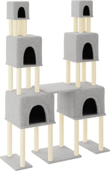 VidaXL Škrabadlo pro kočky se sisalovými sloupky 199 cm [172079] Barva: Tmavě šedá