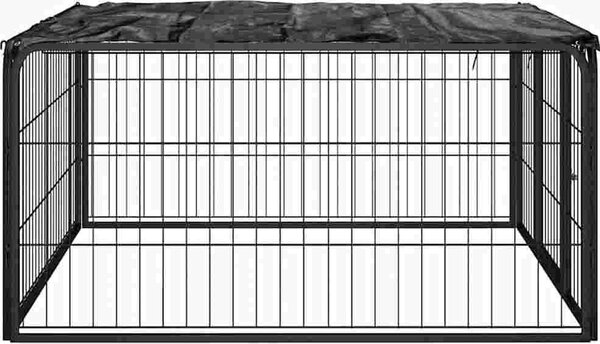 VidaXL Ohrádka pro psy 4 panely černá 100x50 cm práškovaná ocel [171795]