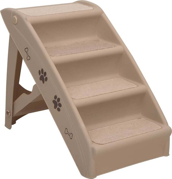 VidaXL Skládací schůdky pro psy 62 x 40 x 49,5 cm [170985] Barva: krémová