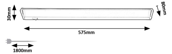 Rabalux 78059 EASYLIGHT - LED výklopné kuchyňské podlinkové svtítidlo s vypínačem a kabelem do zásuvky v bílé barvě, LED 10W, 750lm, 4000K, 57,5cm (LED úsporné svítidlo pod kuchyňskou linku v bílé barvě)
