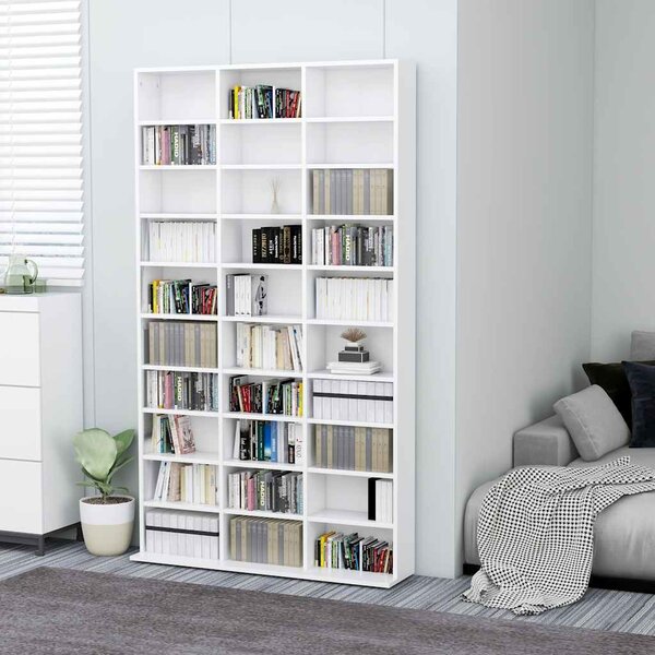 VidaXL Skříňka na CD 102 x 23 x 177,5 cm kompozitní dřevo [815090] Barva: Bílá