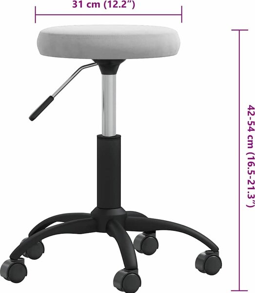 VidaXL Masážní stolička samet [3085738] Barva: světle šedá