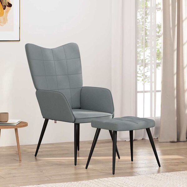 VidaXL Relaxační židle se stoličkou textil [327952] Barva: Modrá