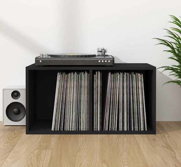 VidaXL Úložný box na LP desky 71 x 34 x 36 cm kompozitní dřevo [815254] Barva: Černý dub
