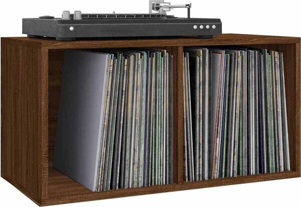 VidaXL Úložný box na LP desky 71 x 34 x 36 cm kompozitní dřevo [815254] Barva: Černý dub